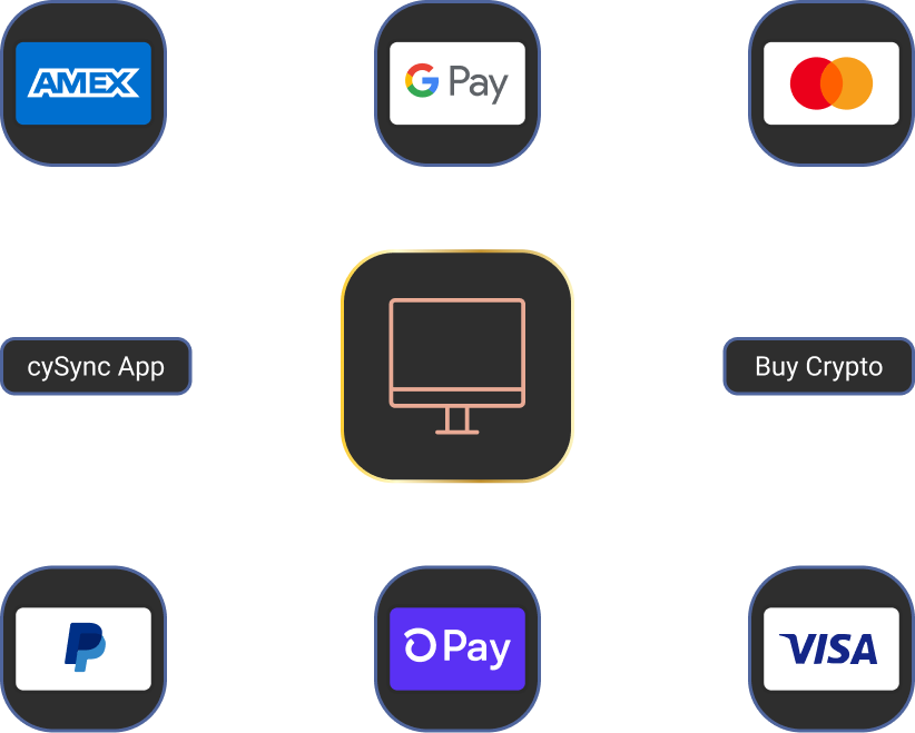 Buy crypto directly from the cySync App.